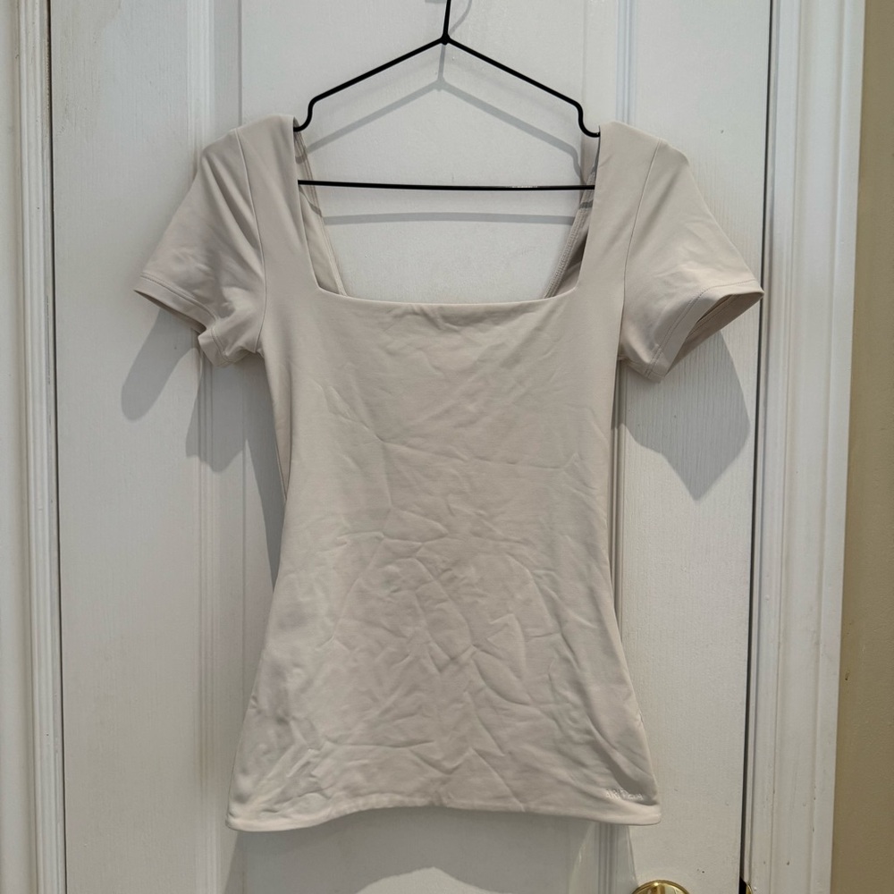 Aritzia Contour Squareneck Tee Cream